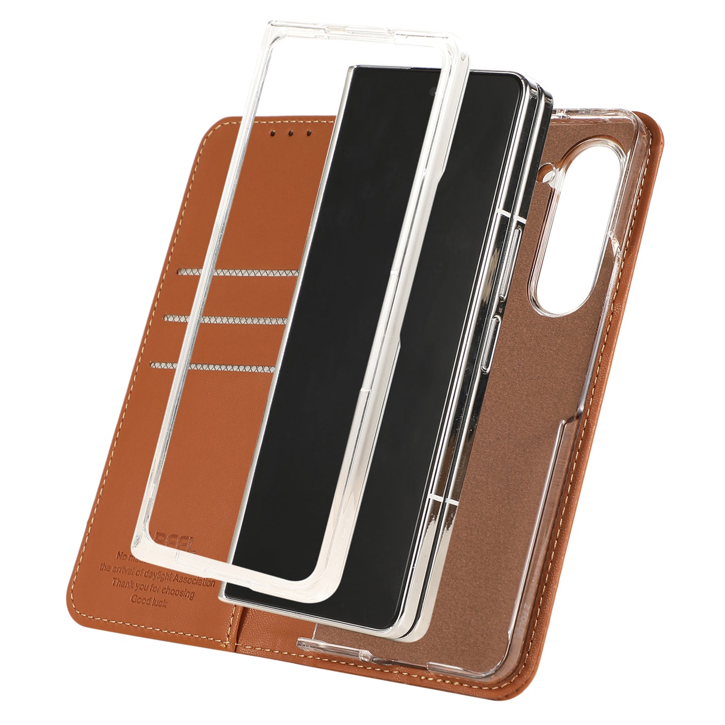 ABEEL For Samsung Galaxy Z Fold6 5G Phone Case RFID Blocking Leather Flip Cover - Brown