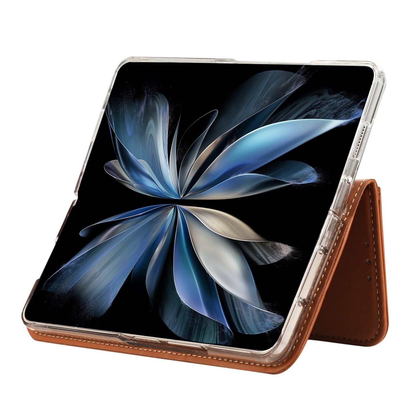 ABEEL For Samsung Galaxy Z Fold6 5G Phone Case RFID Blocking Leather Flip Cover - Brown