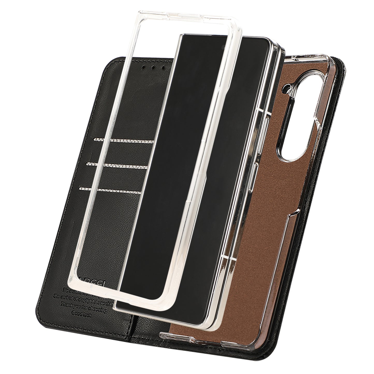 ABEEL For Samsung Galaxy Z Fold6 5G Phone Case RFID Blocking Leather Flip Cover - Black