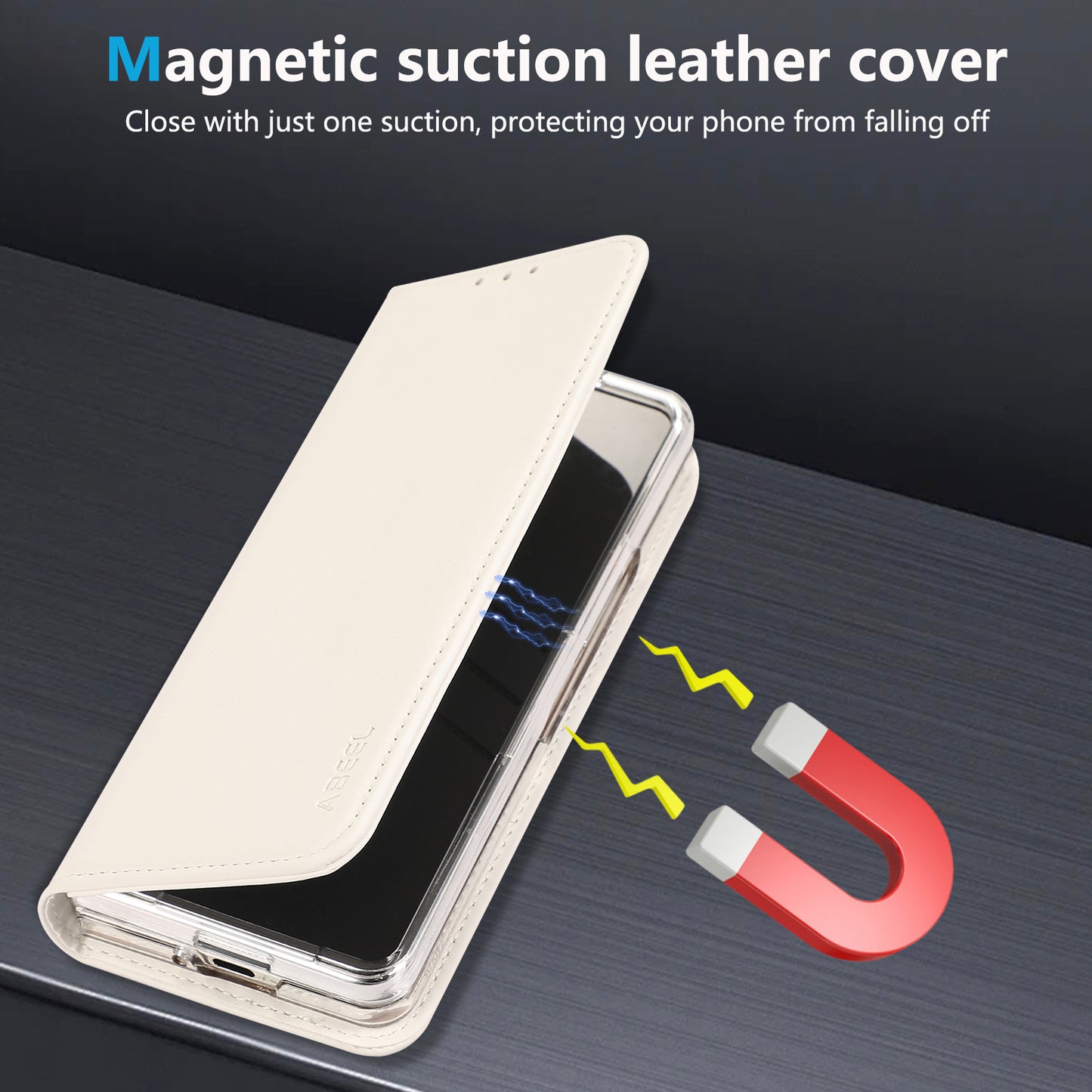 ABEEL For Samsung Galaxy Z Fold6 5G Phone Case RFID Blocking Leather Flip Cover - White