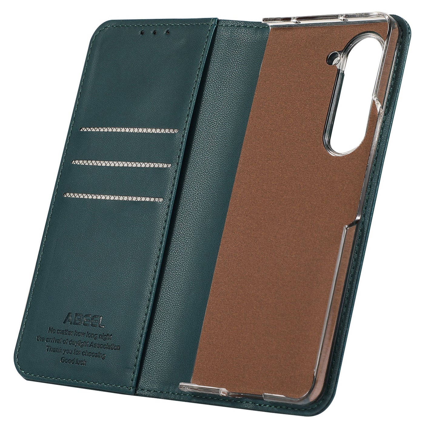 ABEEL For Samsung Galaxy Z Fold6 5G Phone Case RFID Blocking Leather Flip Cover - Green
