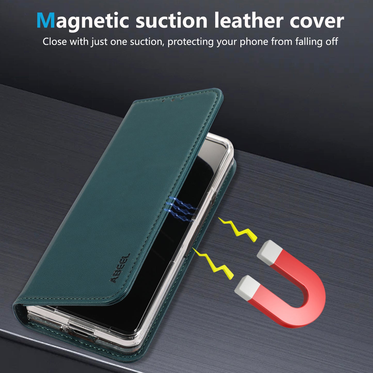 ABEEL For Samsung Galaxy Z Fold6 5G Phone Case RFID Blocking Leather Flip Cover - Green