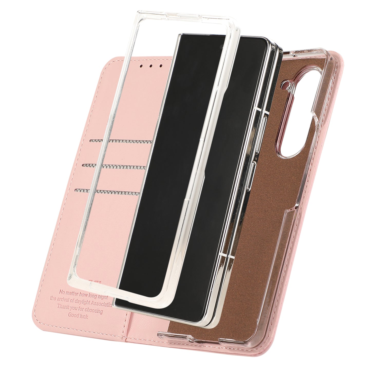 ABEEL For Samsung Galaxy Z Fold6 5G Phone Case RFID Blocking Leather Flip Cover - Pink
