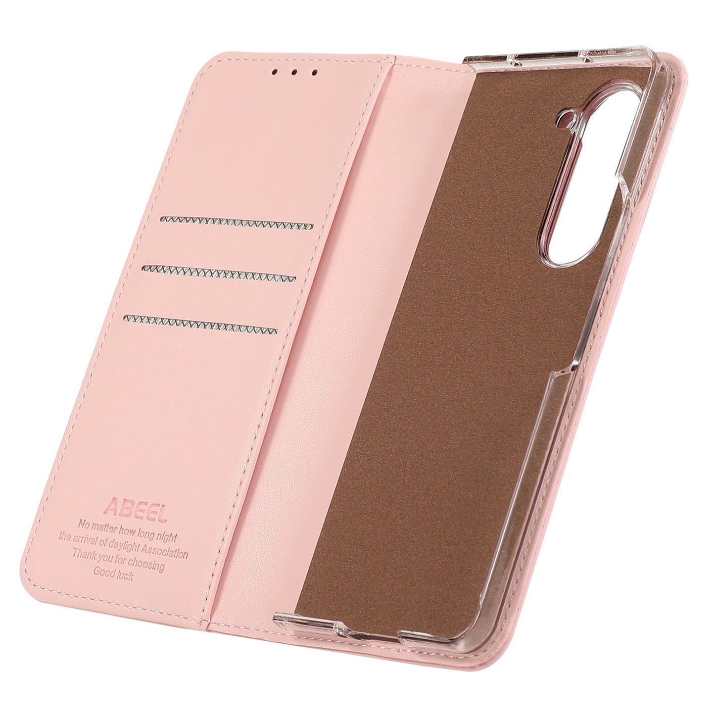 ABEEL For Samsung Galaxy Z Fold6 5G Phone Case RFID Blocking Leather Flip Cover - Pink