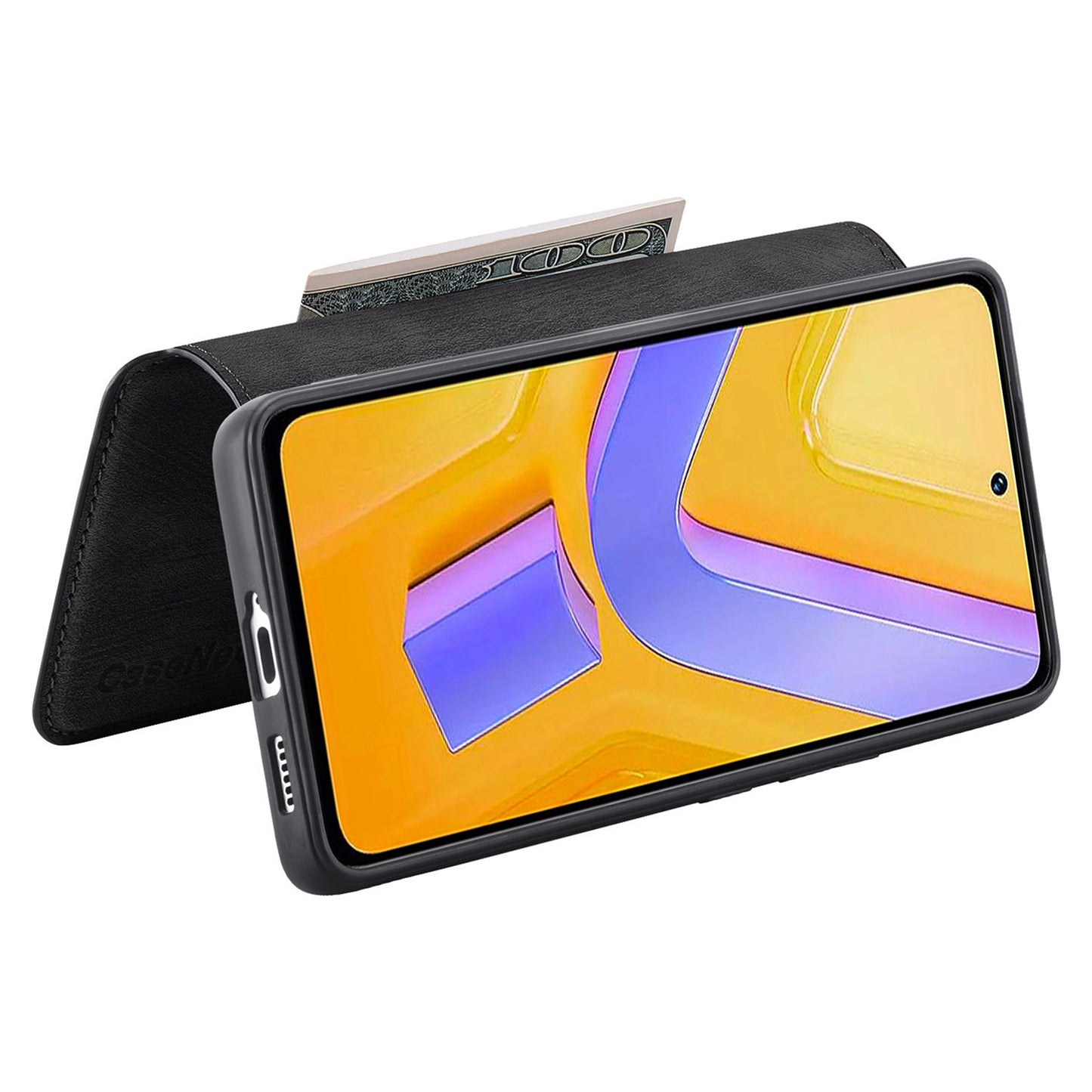 CASENEO MW-03 For vivo V40 SE 5G Case Detachable Wallet Leather+TPU Phone Cover - Black