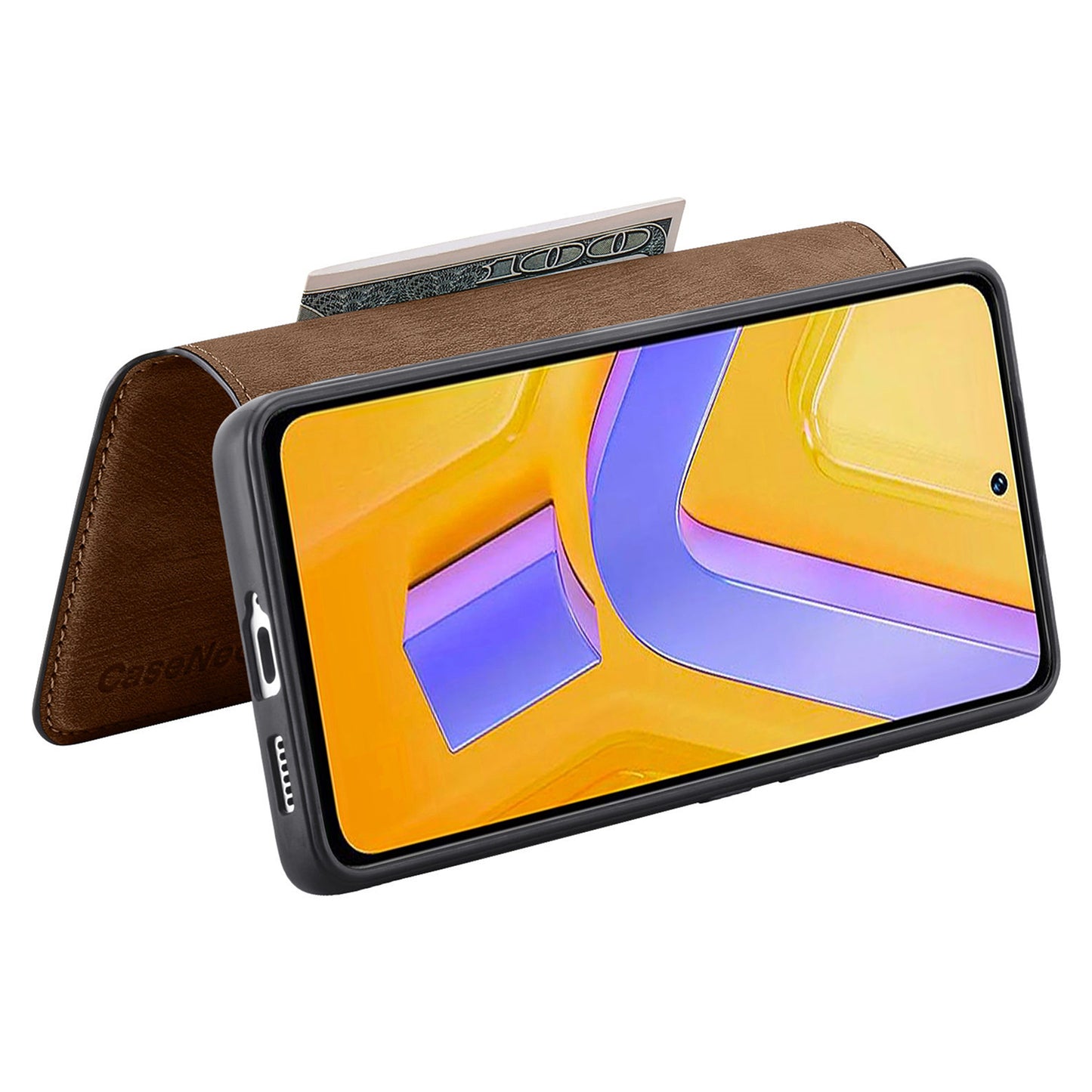 CASENEO MW-03 For vivo V40 SE 5G Case Detachable Wallet Leather+TPU Phone Cover - Brown