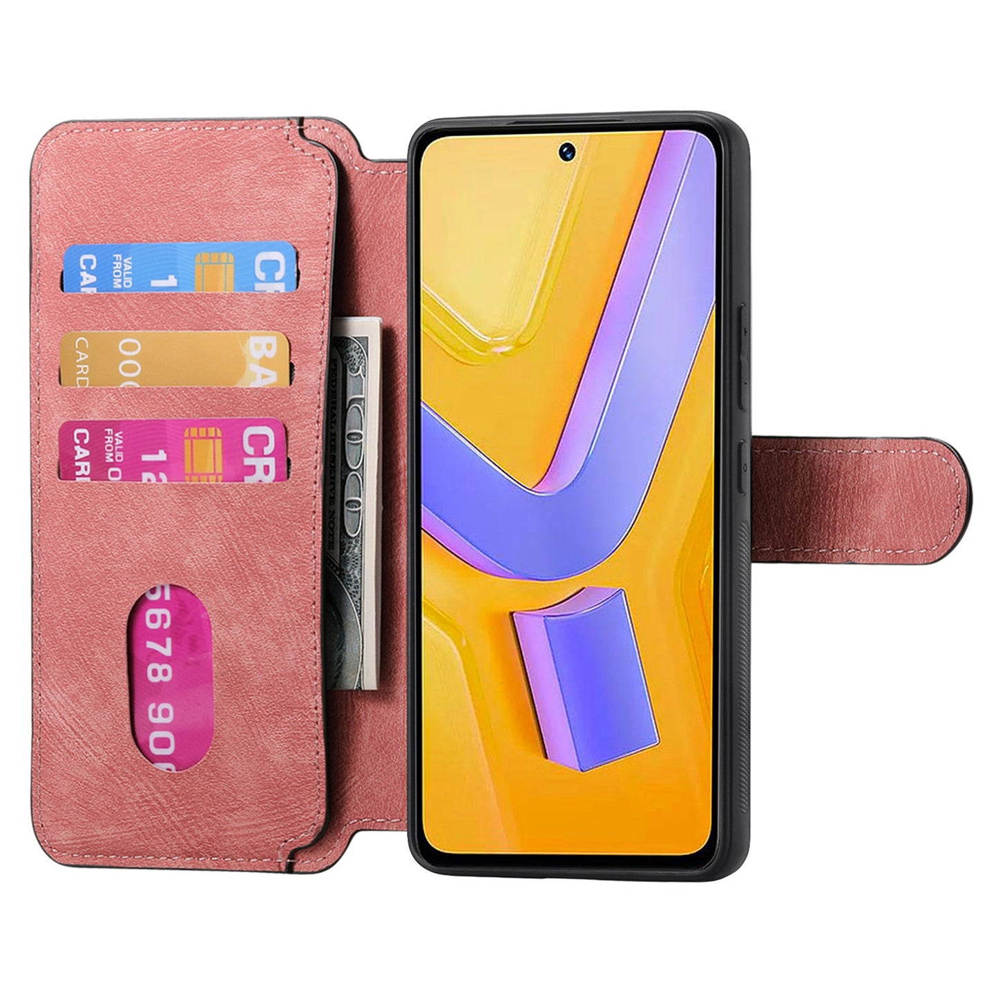 CASENEO MW-03 For vivo V40 SE 5G Case Detachable Wallet Leather+TPU Phone Cover - Pink