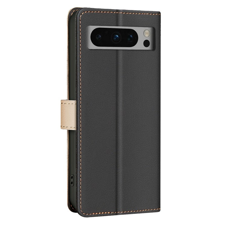 BINFEN COLOR BF33 For Google Pixel 9 Pro Case PU Leather RFID Blocking Protective Cover - Black