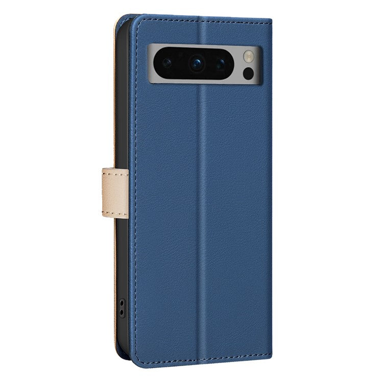 BINFEN COLOR BF33 For Google Pixel 9 Pro Case PU Leather RFID Blocking Protective Cover - Blue