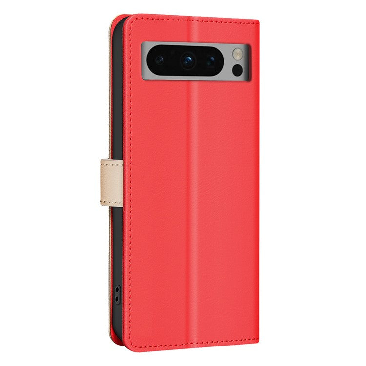 BINFEN COLOR BF33 For Google Pixel 9 Pro Case PU Leather RFID Blocking Protective Cover - Red