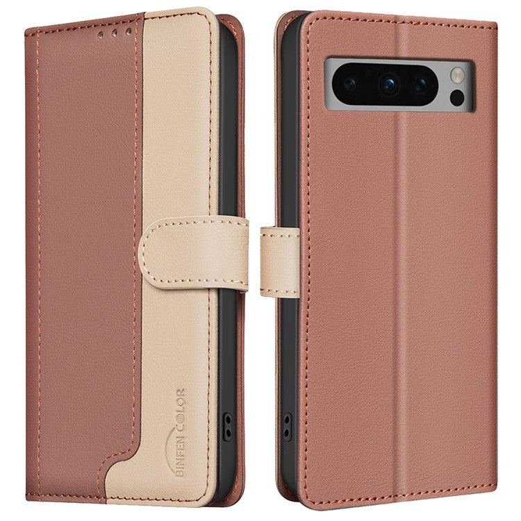 BINFEN COLOR BF33 For Google Pixel 9 Pro Case PU Leather RFID Blocking Protective Cover - Brown