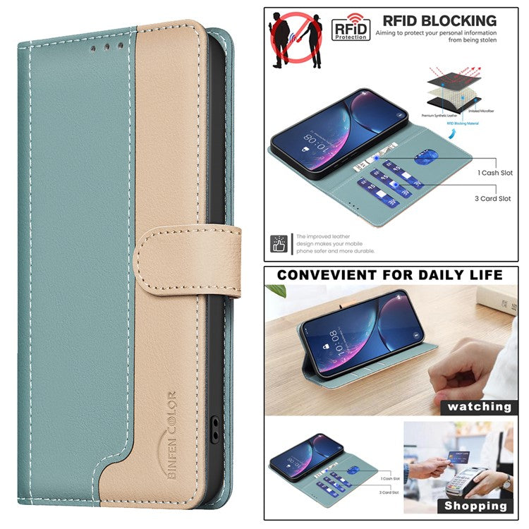 BINFEN COLOR BF33 For Google Pixel 9 Pro Case PU Leather RFID Blocking Protective Cover - Green