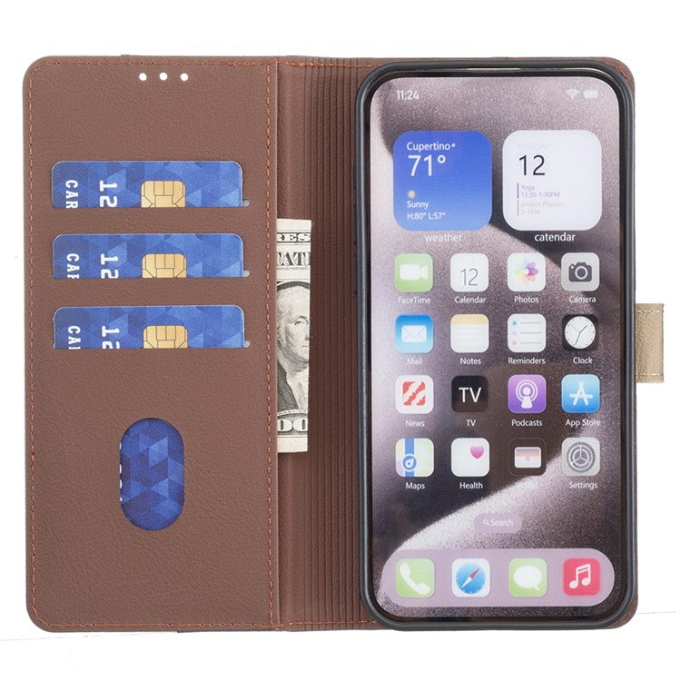 BINFEN COLOR BF33 For Google Pixel 9 Case Color Splicing Leather Cover with RFID Blocking - Brown