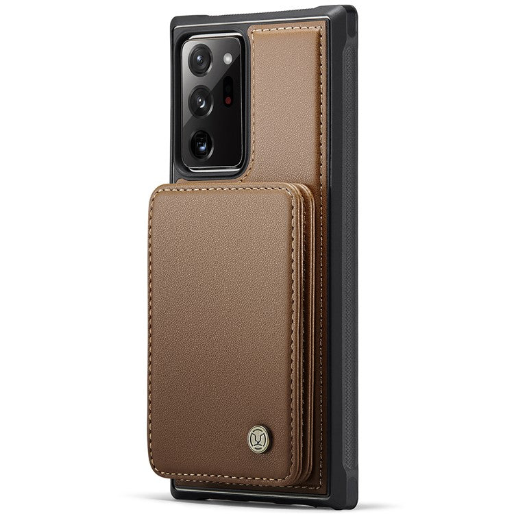 JEEHOOD J05 For Samsung Galaxy Note20 Ultra / Note20 Ultra 5G Case Detachable Card Bag - Brown