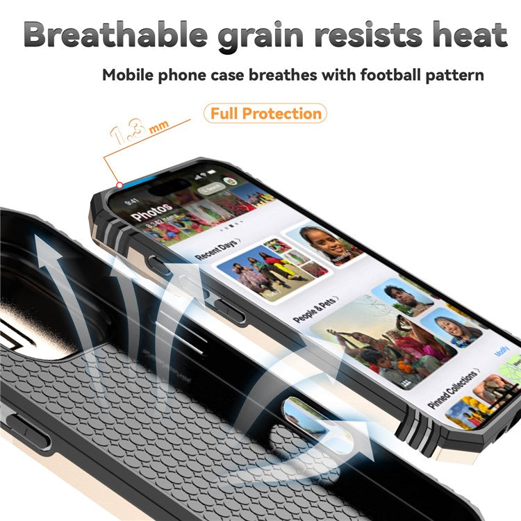 For iPhone 16 Pro Case Ring Kickstand PC+TPU Phone Cover with Camshield - Gold