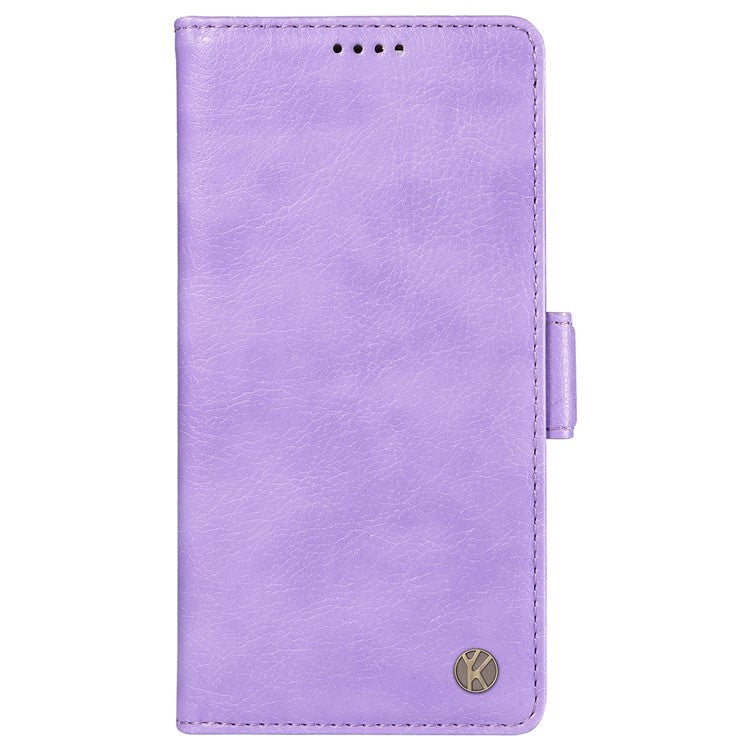 YIKATU YK-007 For Oppo Reno12 5G (Global) Phone Case Anti-Drop PU Leather Stand Wallet Cover - Purple