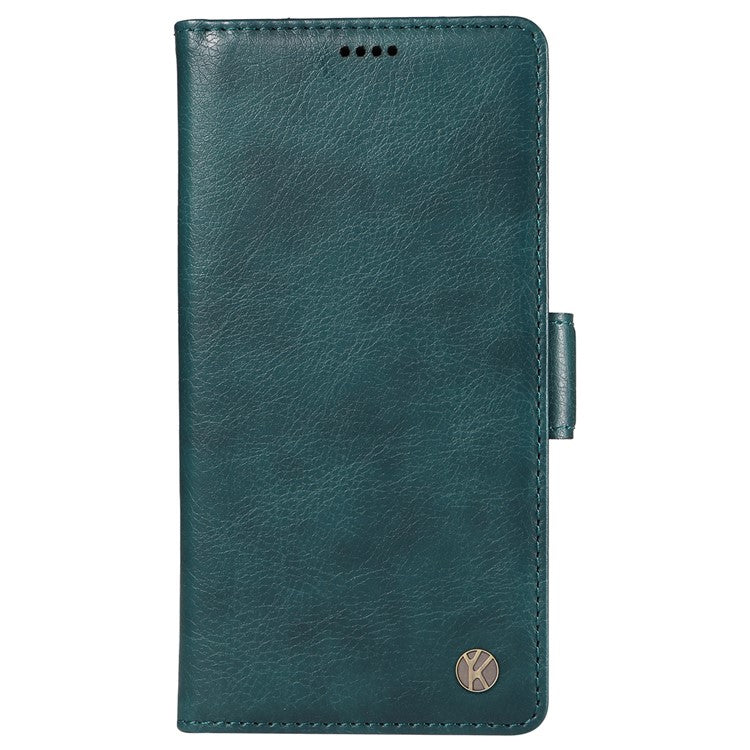 YIKATU YK-007 For Oppo Reno12 5G (Global) Phone Case Anti-Drop PU Leather Stand Wallet Cover - Blue