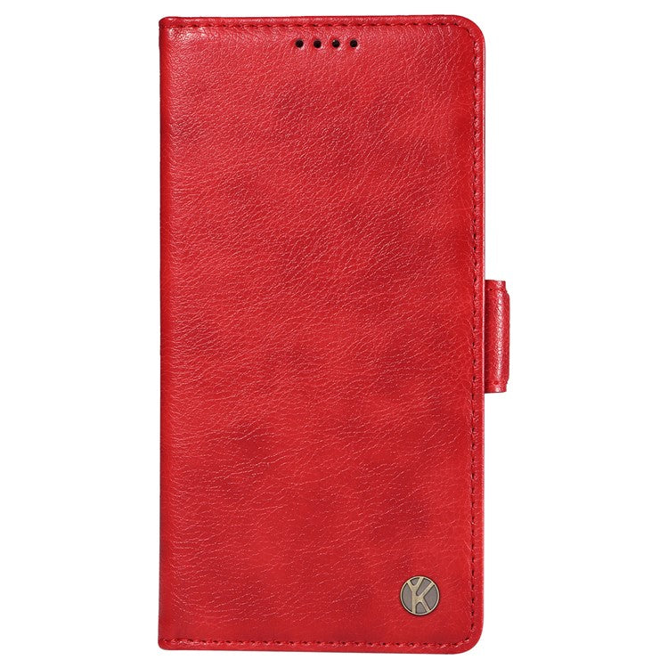 YIKATU YK-007 For Oppo Reno12 5G (Global) Phone Case Anti-Drop PU Leather Stand Wallet Cover - Red