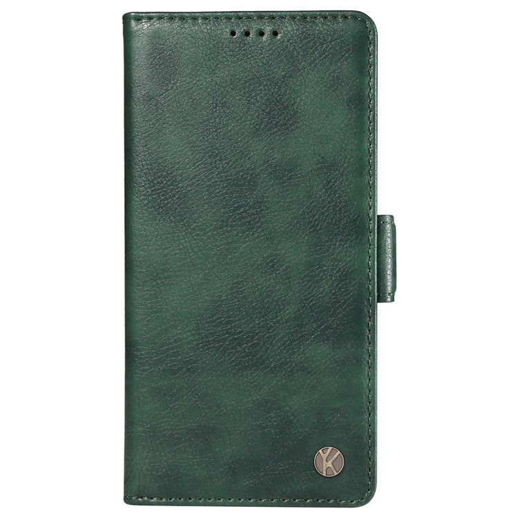 YIKATU YK-007 For Oppo Reno12 5G (Global) Phone Case Anti-Drop PU Leather Stand Wallet Cover - Green