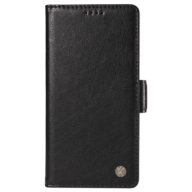 YIKATU YK-007 For Oppo Reno12 5G (Global) Phone Case Anti-Drop PU Leather Stand Wallet Cover - Black
