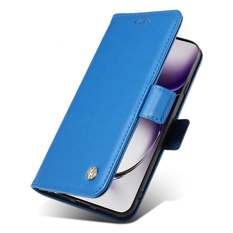 YIKATU YK-003 For Oppo Reno12 5G (Global) Case Magnetic Side Clasps Leather Wallet Phone Cover - Sky Blue