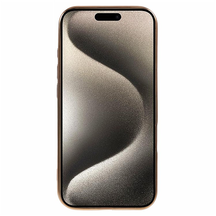 For iPhone 16 Plus Magnetic Case Electroplating Frame TPU Phone Cover with Lens Film - Gold