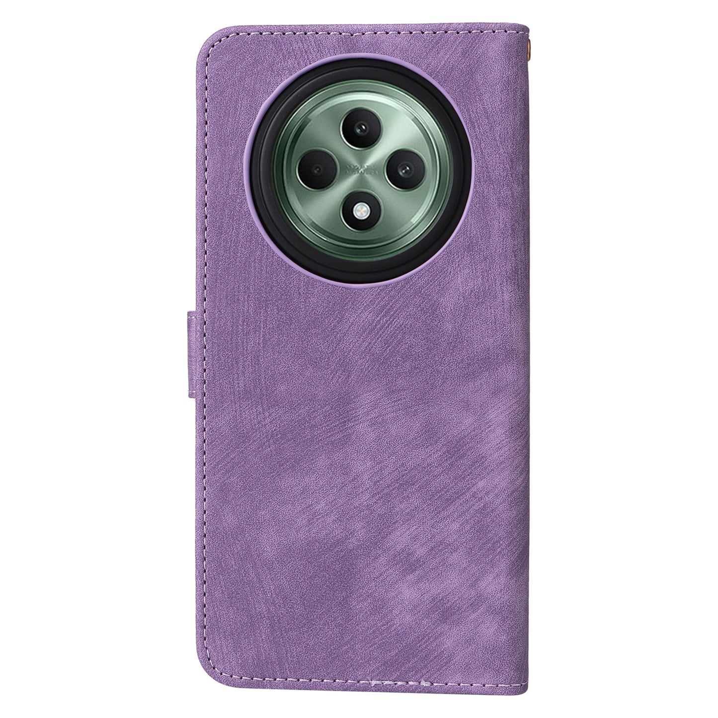 For Oppo Reno12 F 5G / Oppo F27 5G Leather Case RFID Blocking Wallet Phone Cover with Strap - Purple