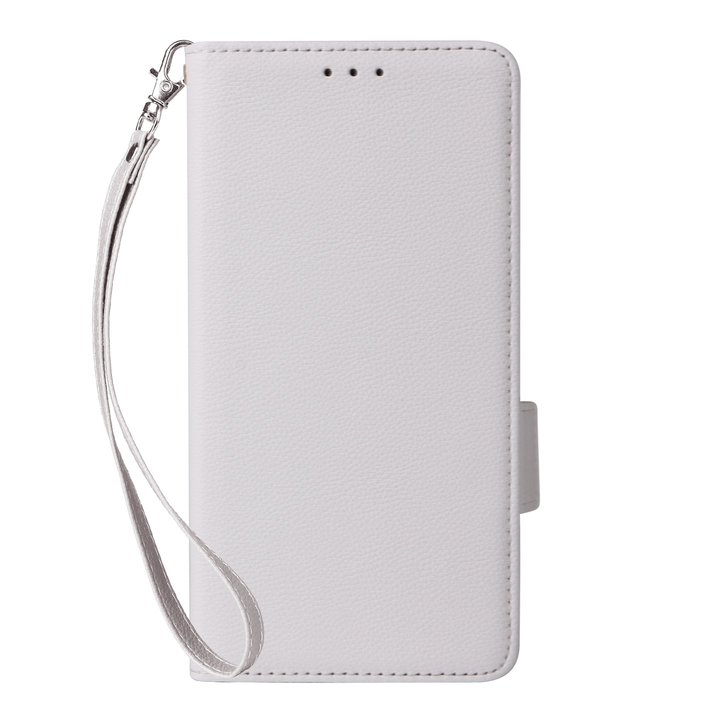 For Oppo Reno12 F 5G / Oppo F27 5G Case with Hand Strap Litchi Texture Leather Phone Cover - White