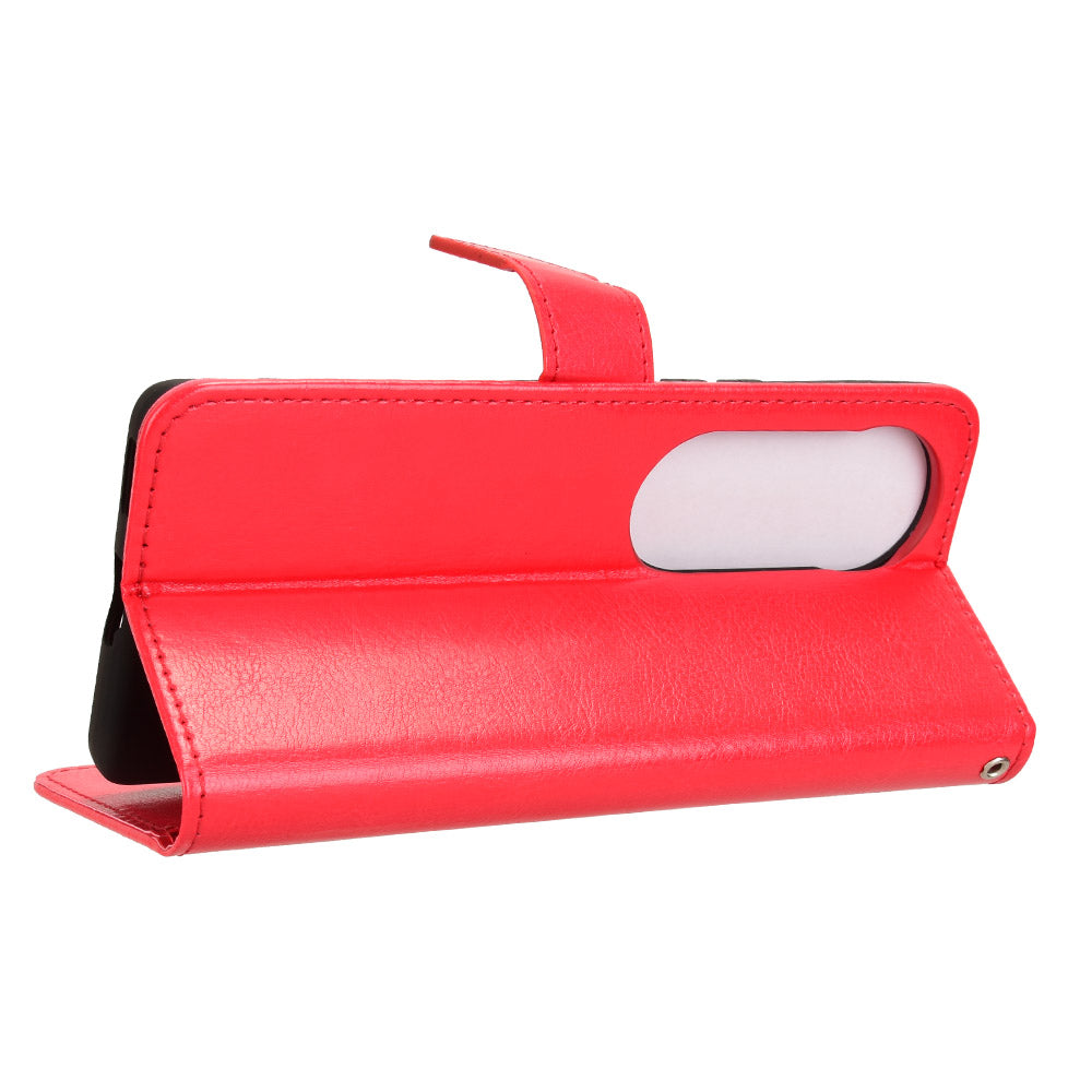 For vivo S19 Pro 5G / V40 5G Leather Phone Case Wallet Crazy Horse Texture - Red