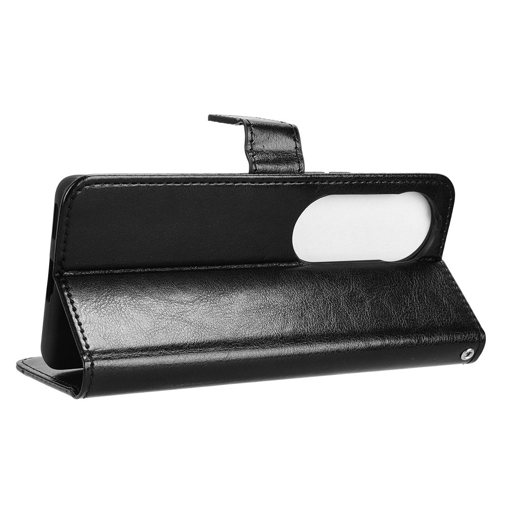 For vivo S19 Pro 5G / V40 5G Leather Phone Case Wallet Crazy Horse Texture - Black