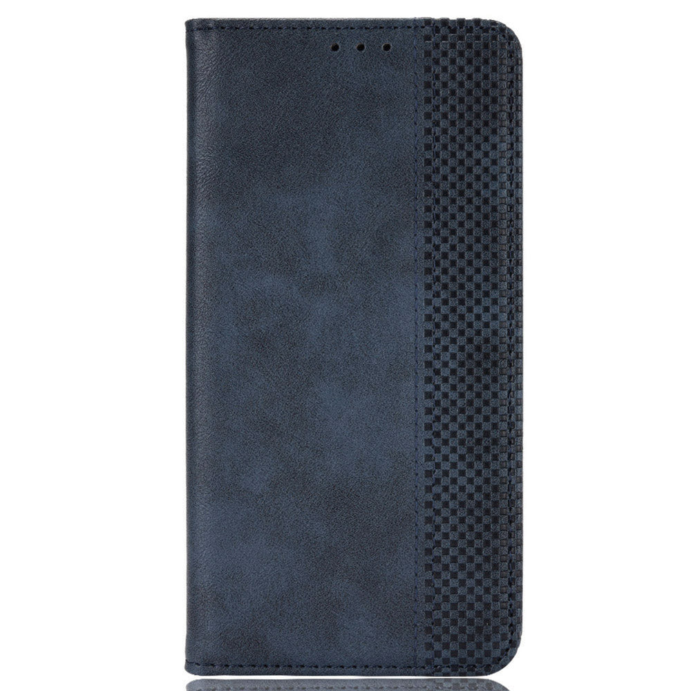 For vivo S19 Pro 5G / V40 5G Case Retro PU Leather Wallet Phone Cover Stand - Blue