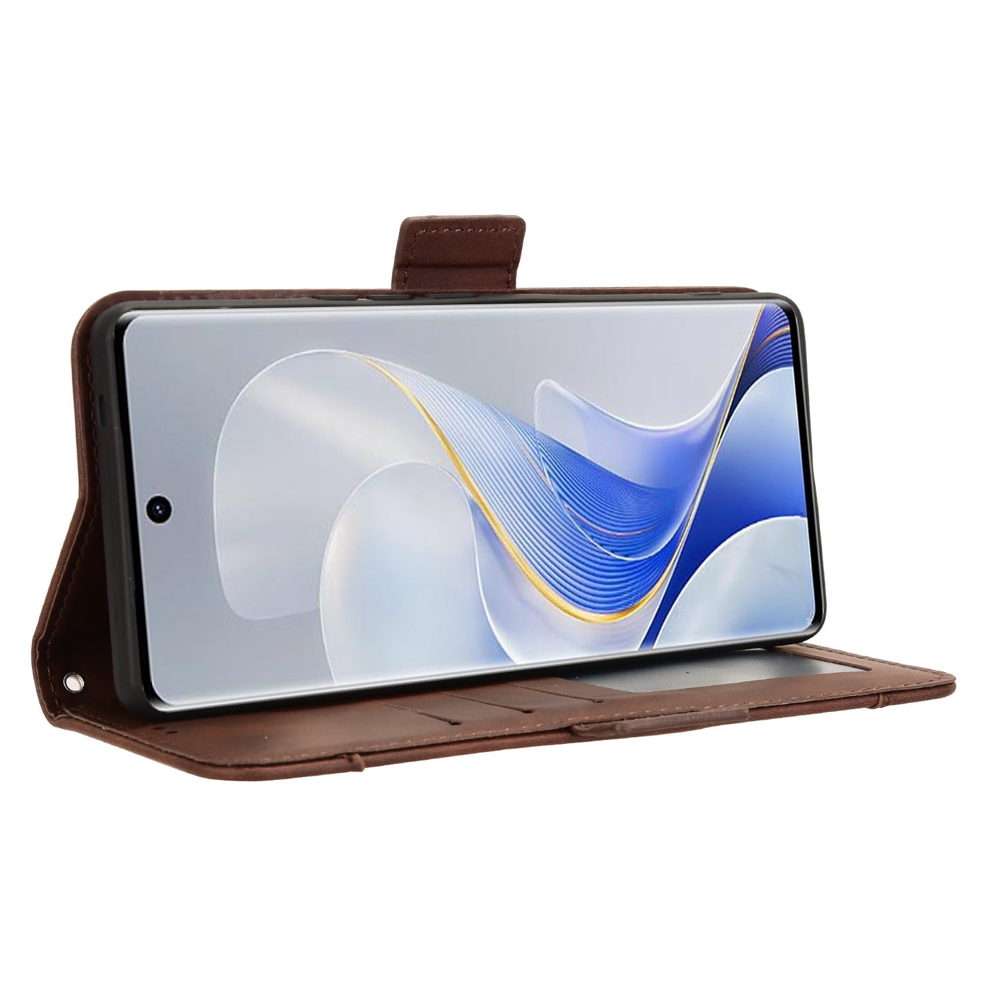 For vivo S19 Pro 5G / V40 5G Case Multiple Card Slots Leather Stand Phone Cover - Brown