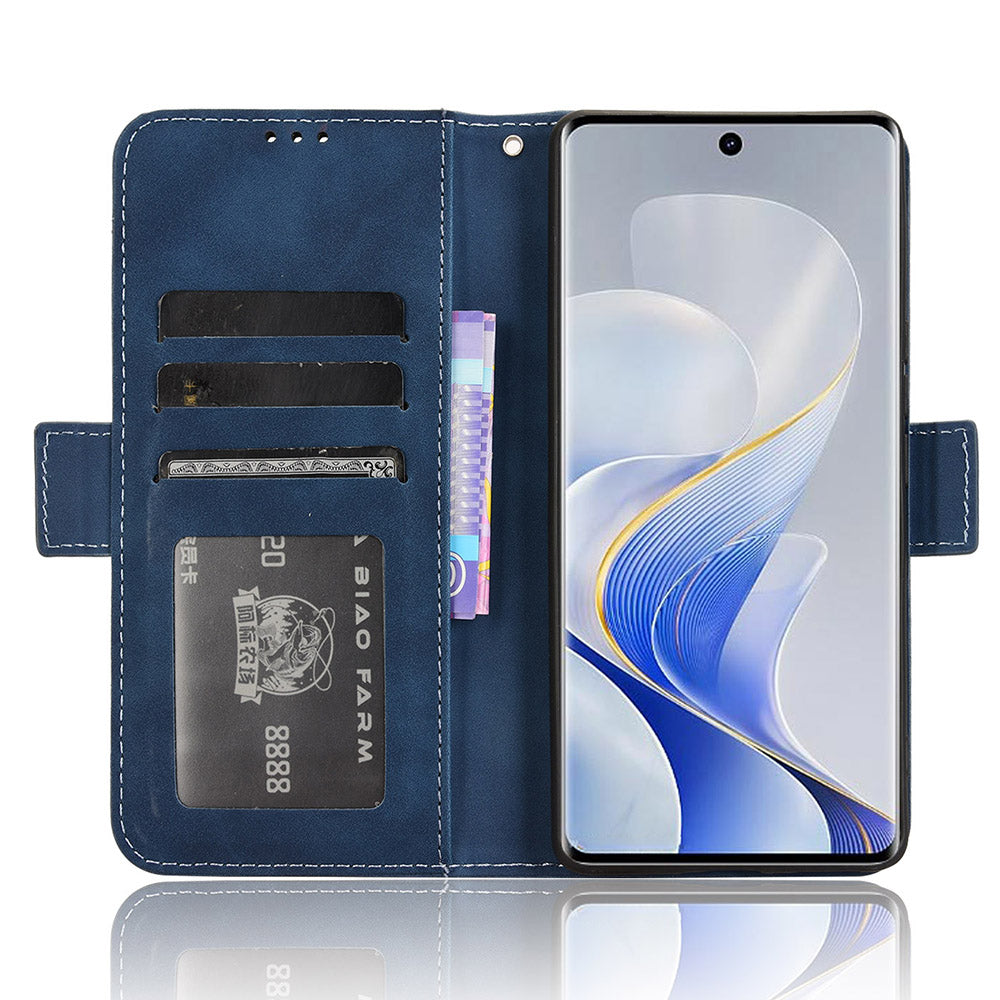For vivo S19 Pro 5G / V40 5G Case Multiple Card Slots Leather Stand Phone Cover - Blue