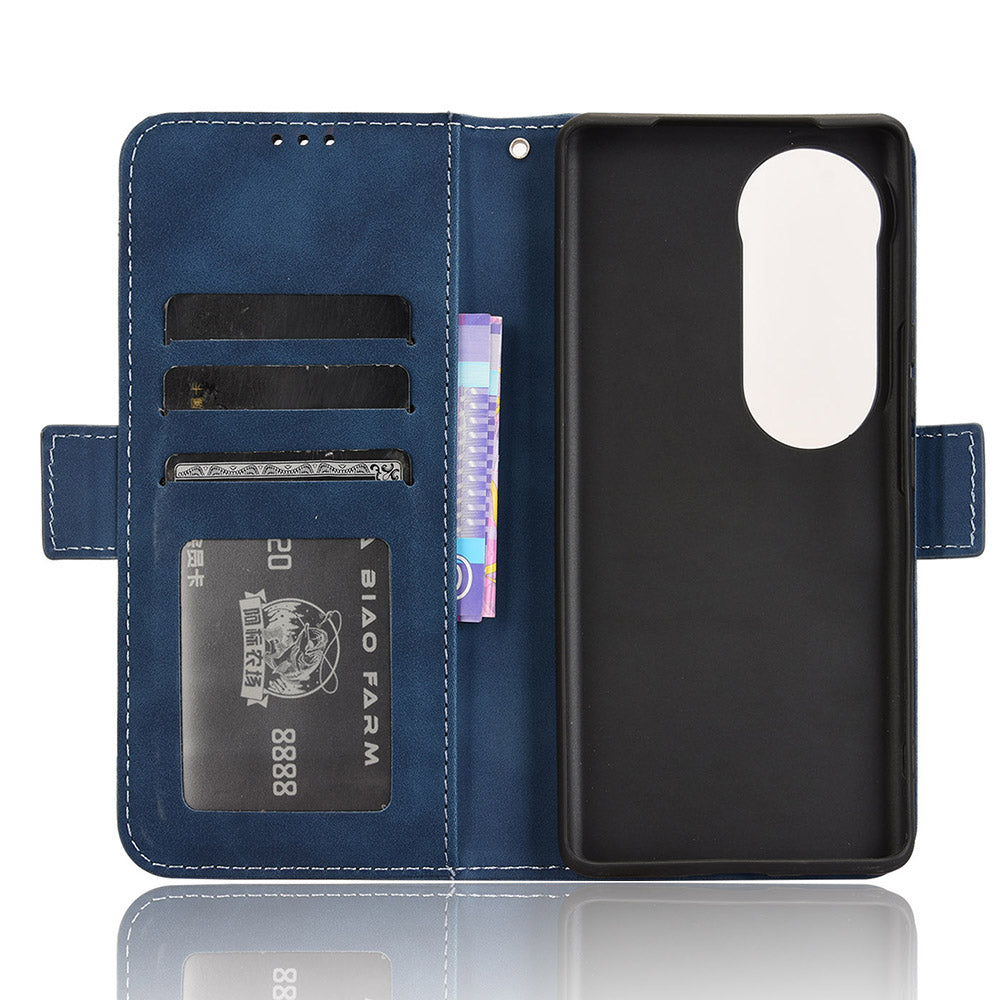 For vivo S19 Pro 5G / V40 5G Case Multiple Card Slots Leather Stand Phone Cover - Blue