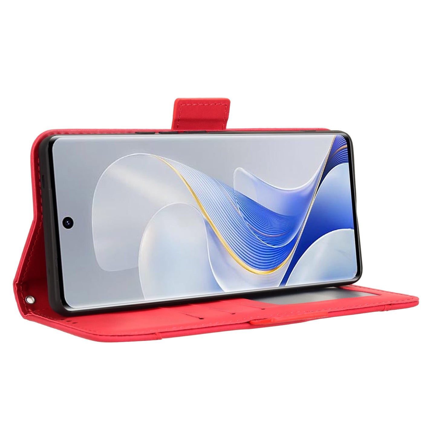 For vivo S19 Pro 5G / V40 5G Case Multiple Card Slots Leather Stand Phone Cover - Red