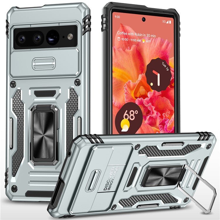 Armor Series For Google Pixel 9 Pro XL Case PC+TPU Kickstand Phone Cover with Camshield - Grey