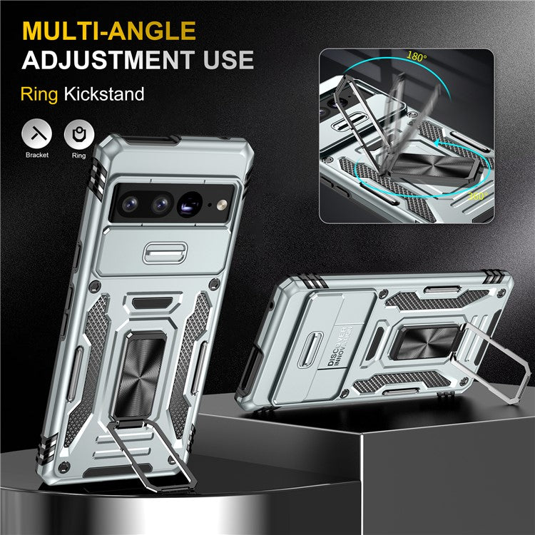 Armor Series For Google Pixel 9 Pro XL Case PC+TPU Kickstand Phone Cover with Camshield - Grey