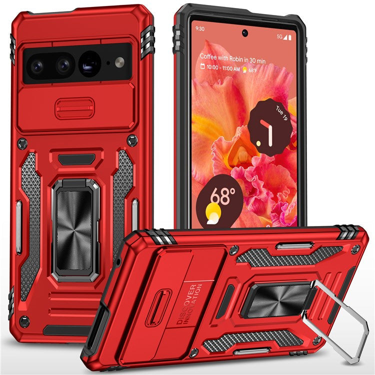 Armor Series For Google Pixel 9 Pro XL Case PC+TPU Kickstand Phone Cover with Camshield - Red