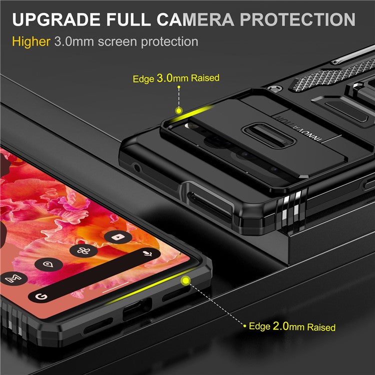 Armor Series For Google Pixel 9 Pro XL Case PC+TPU Kickstand Phone Cover with Camshield - Black