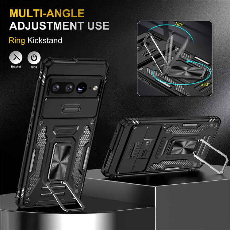 Armor Series For Google Pixel 9 Pro XL Case PC+TPU Kickstand Phone Cover with Camshield - Black