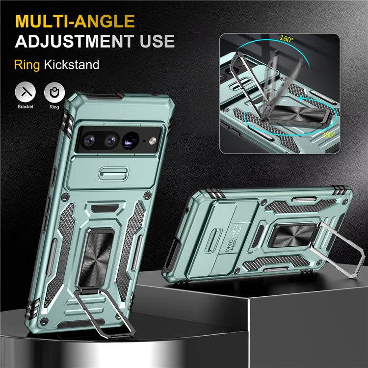 Armor Series For Google Pixel 9 Pro XL Case PC+TPU Kickstand Phone Cover with Camshield - Green