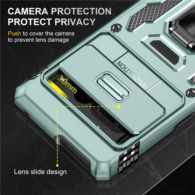 Armor Series For Google Pixel 9 Pro XL Case PC+TPU Kickstand Phone Cover with Camshield - Green