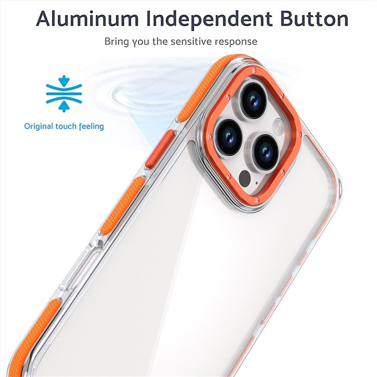 For iPhone 16 Pro Case Anti-Drop Dual Color PC+TPU Transparent Phone Cover - Red