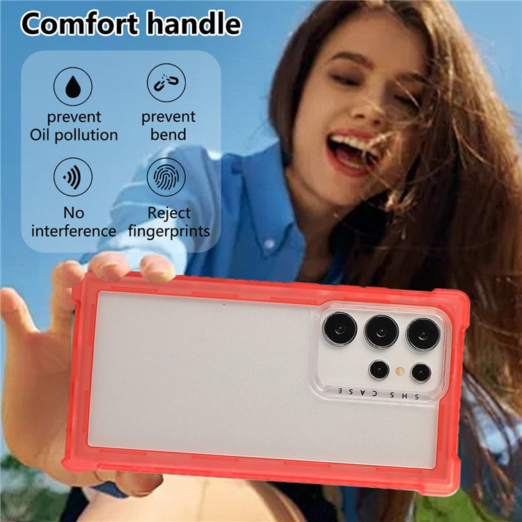 For Samsung Galaxy S24 Ultra Case TPU+PC 3-in-1 Protective Matte Phone Cover - Orange