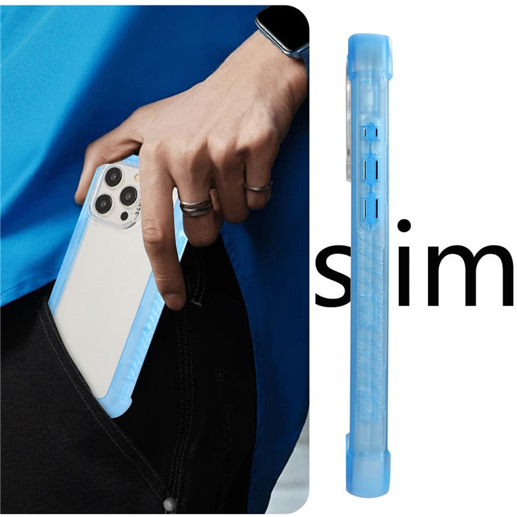 For iPhone 16 Pro Case TPU+PC 3-in-1 Matte Phone Cover Reinforced Corners - Blue