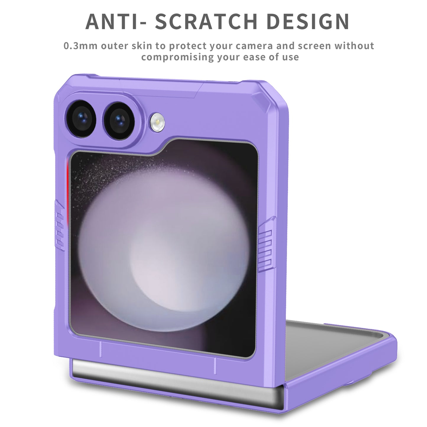 For Samsung Galaxy Z Flip6 5G Case Ring Kickstand Hard PC Shockproof Phone Cover - Purple