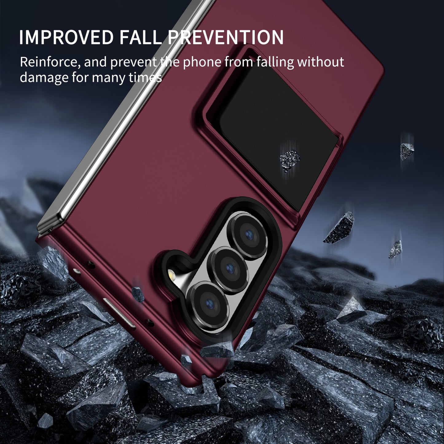 For Samsung Galaxy Z Fold6 5G Case Hidden Kickstand Hard PC Phone Cover - Wine Red
