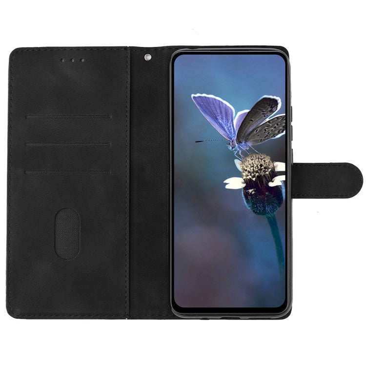 For Google Pixel 9 Case Butterfly Flower Design Skin-Touch Leather Wallet Phone Cover - Black