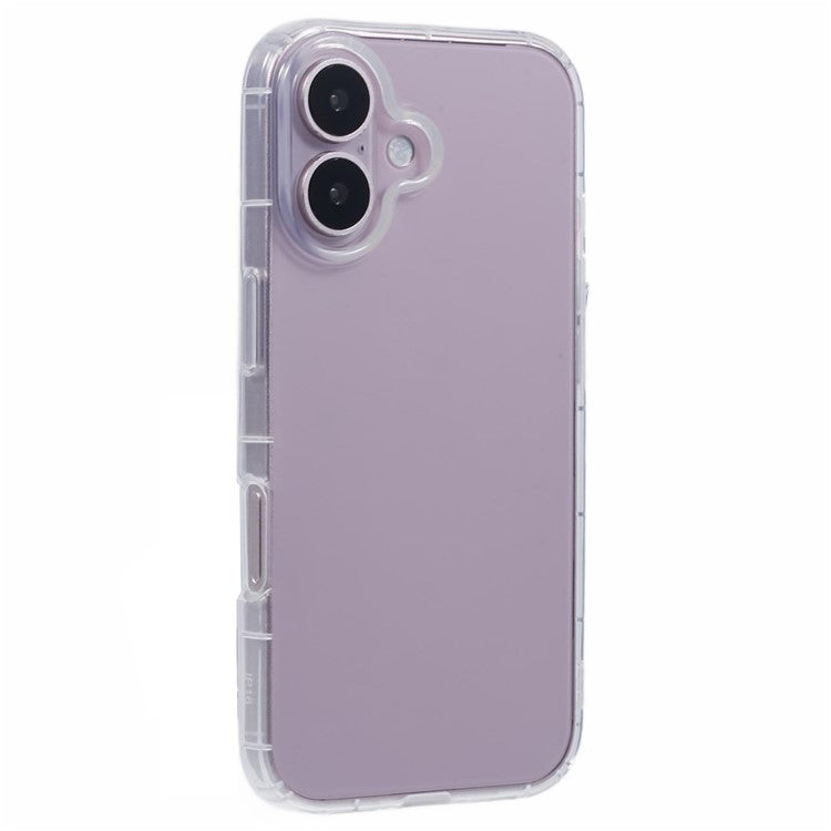 For iPhone 16 Clear Case Anti-Drop TPU Phone Cover (Big Rear Lens Hole)