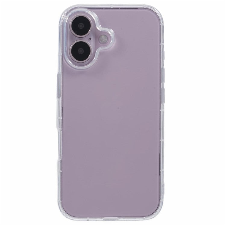 For iPhone 16 Clear Case Anti-Drop TPU Phone Cover (Big Rear Lens Hole)